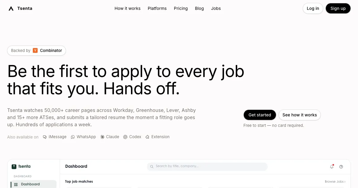 Screenshot of Tsenta