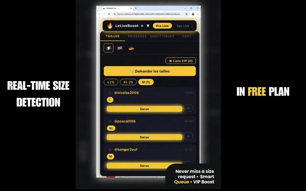 Screenshot of LeLiveBoost