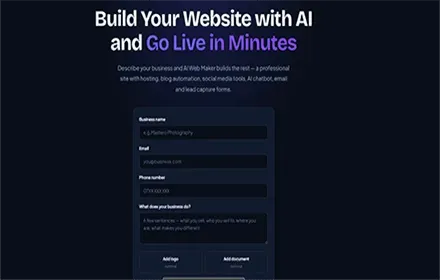 Screenshot of AI Web Maker