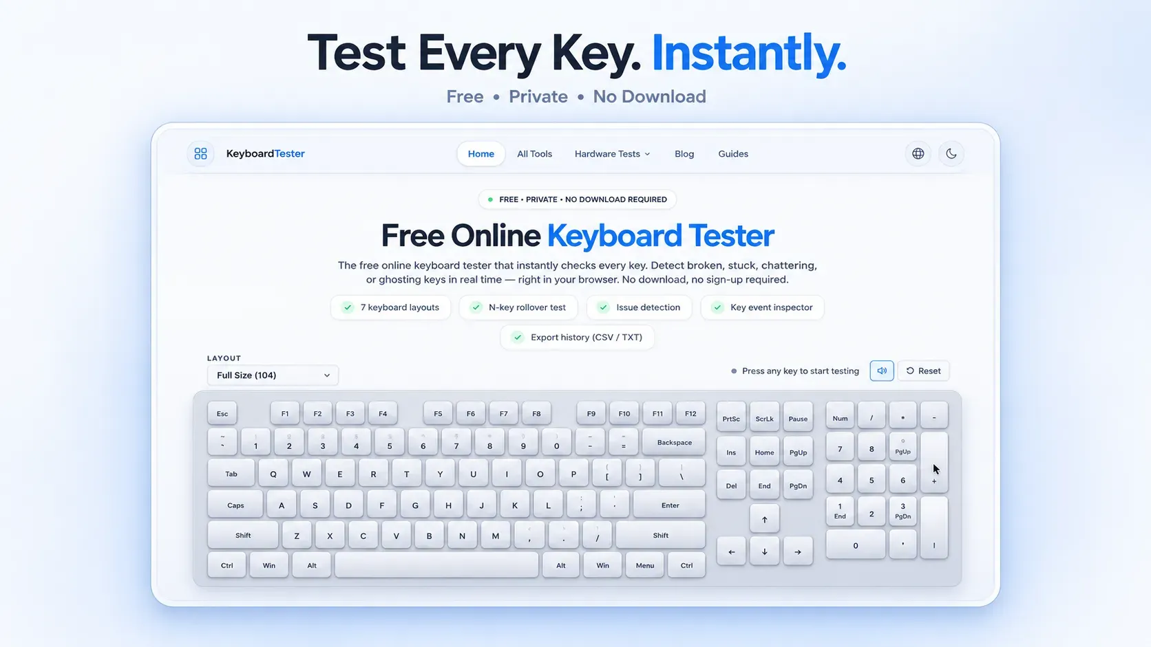 Online Keyboard Tester