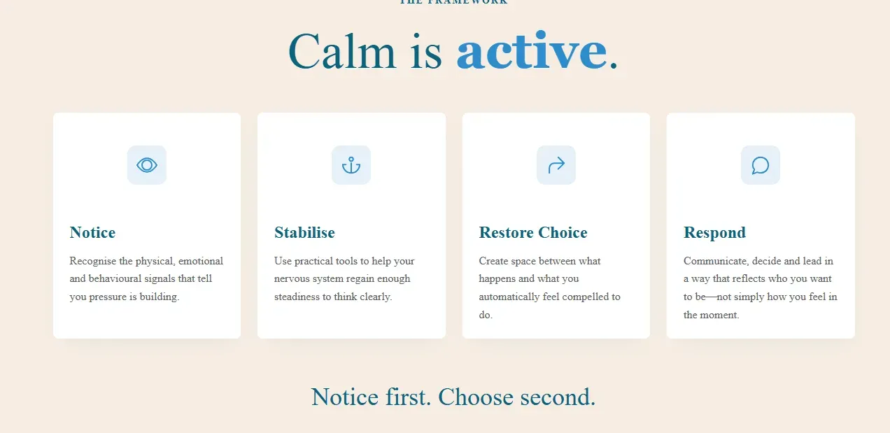 Screenshot of Calm is a Skill