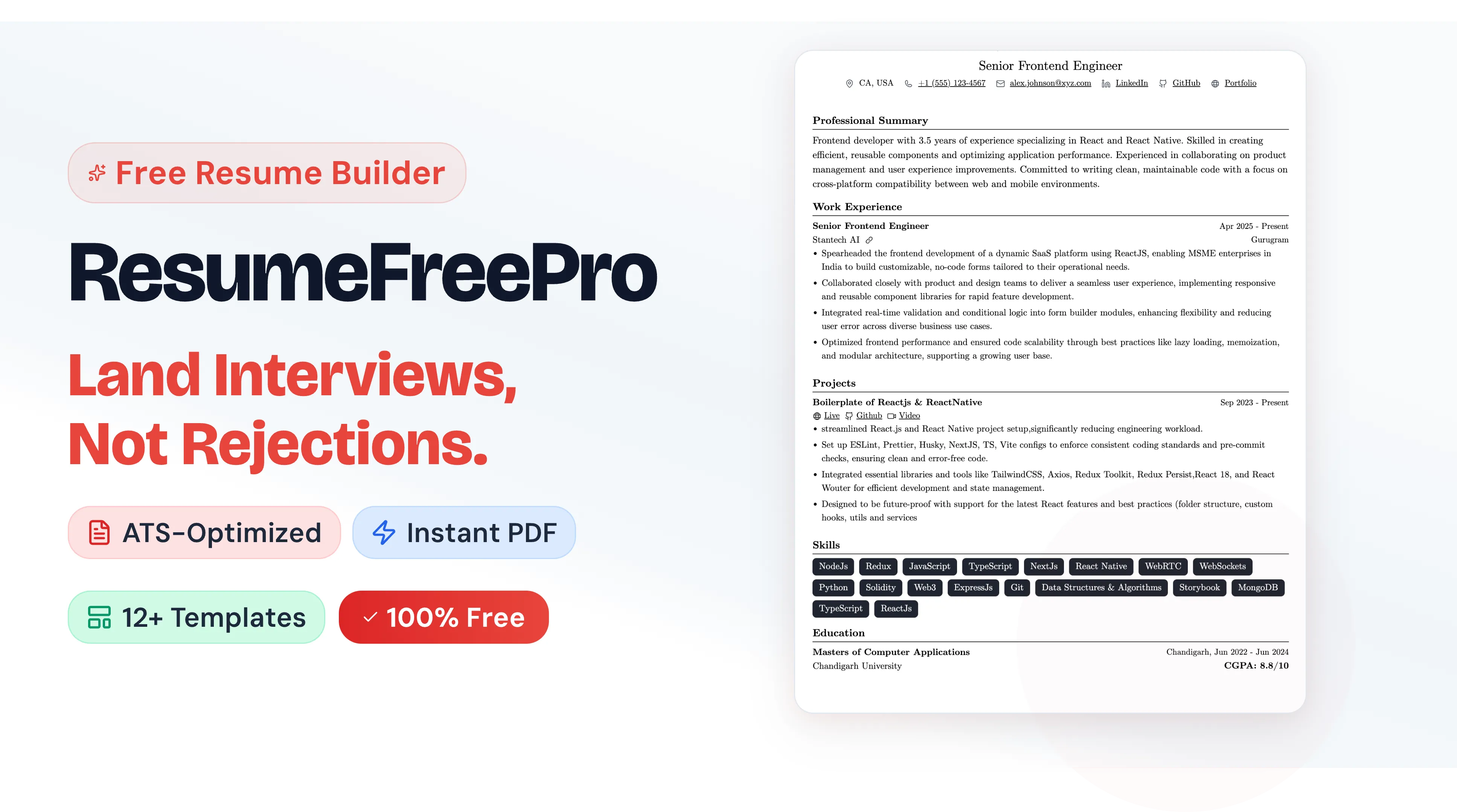 image of ResumeFreePro image of ResumeFreePro