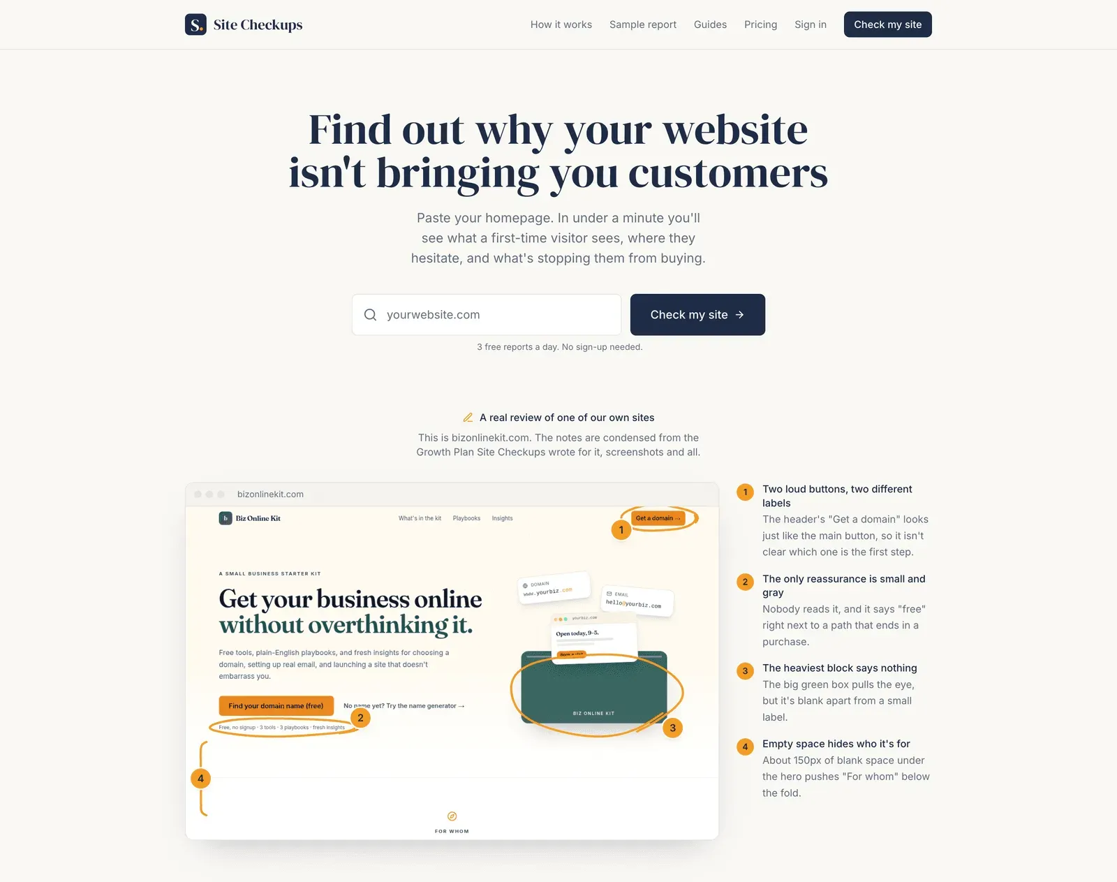 Screenshot of Site Checkups