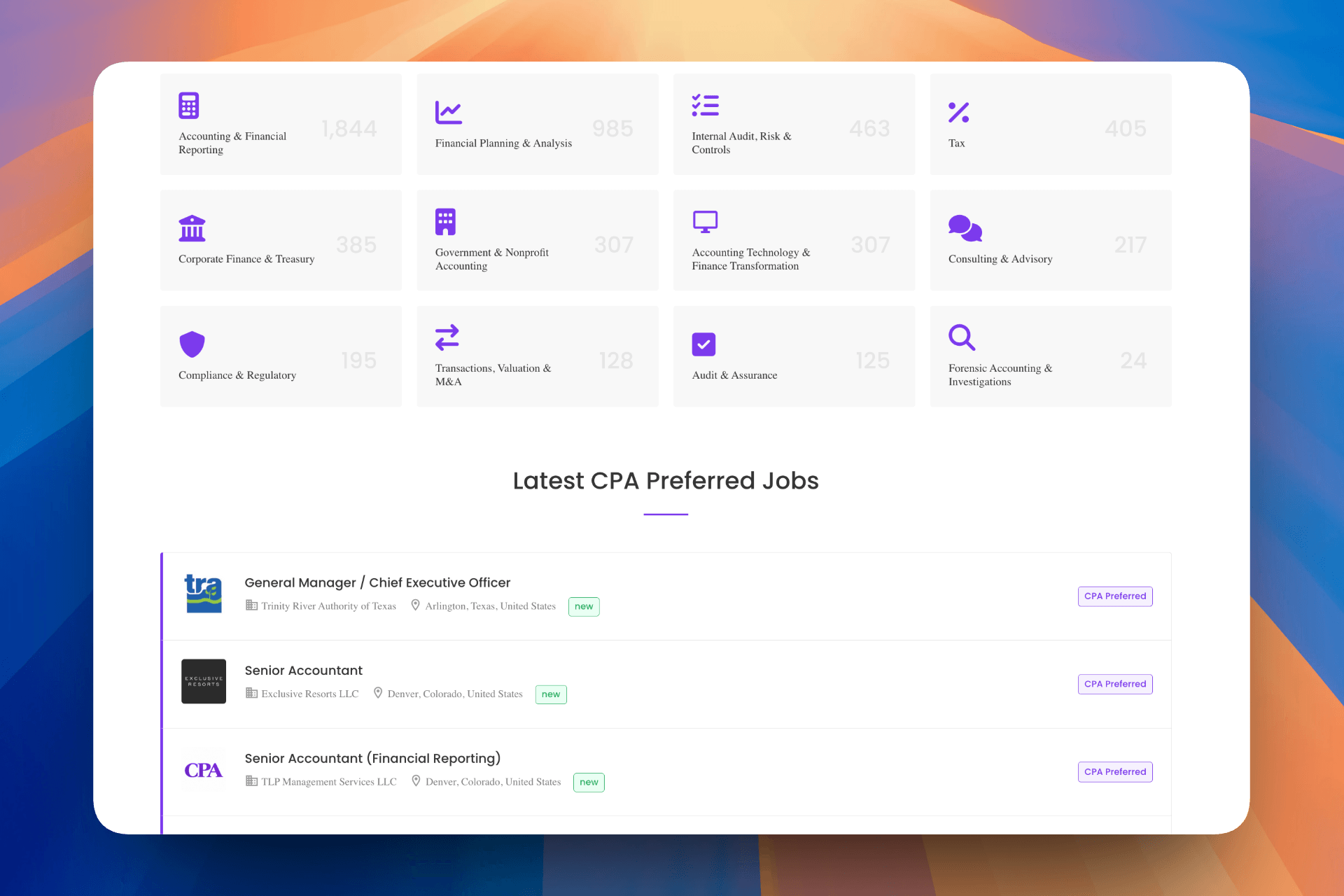 CPA Preferred Jobs